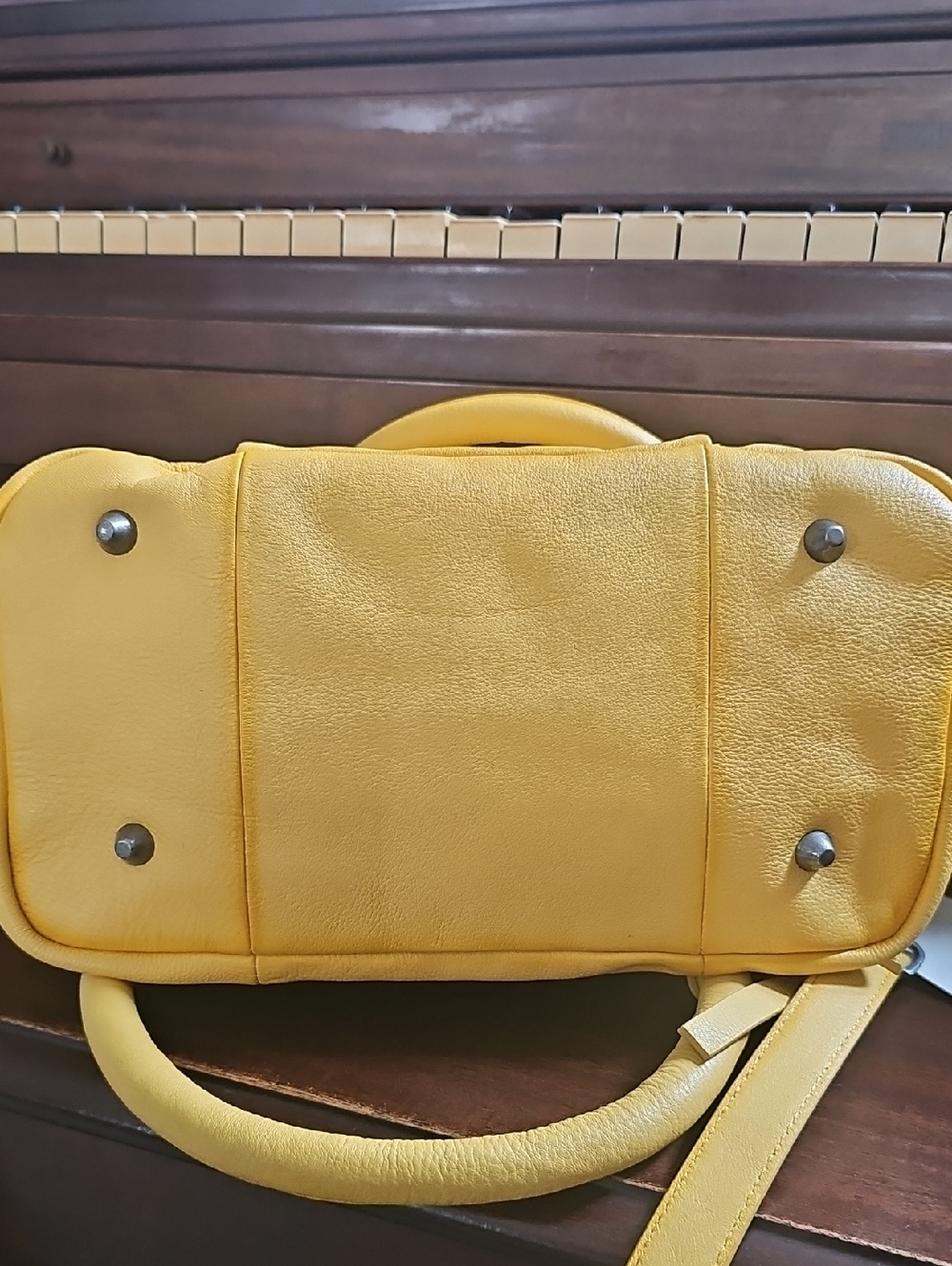 NWT Free People We The Free Baby Emerson Tote Bag Golden Sunset Leather Purse - Picture 11 of 12